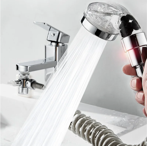 Душова система на умивальник із турмаліном Modified Faucet With external Shower 3 Душова система на умивальник із турмаліном Modified Faucet With external Shower - Зображення 3