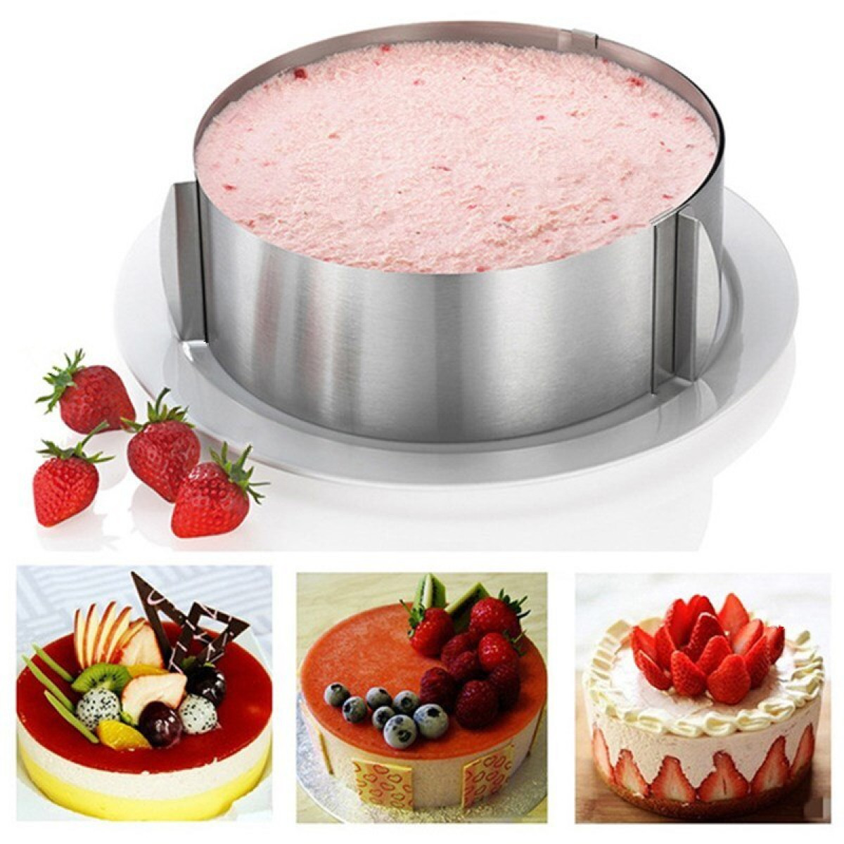 Розсувне кільце для торта Cake Ring 16-30 см форма для випічки - Зображення 3