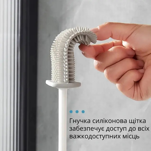 Туалетний йоржик із гнучкою силіконовою щіткою / Йоржик для унітазу 4 Туалетний йоржик із гнучкою силіконовою щіткою / Йоржик для унітазу - Зображення 4