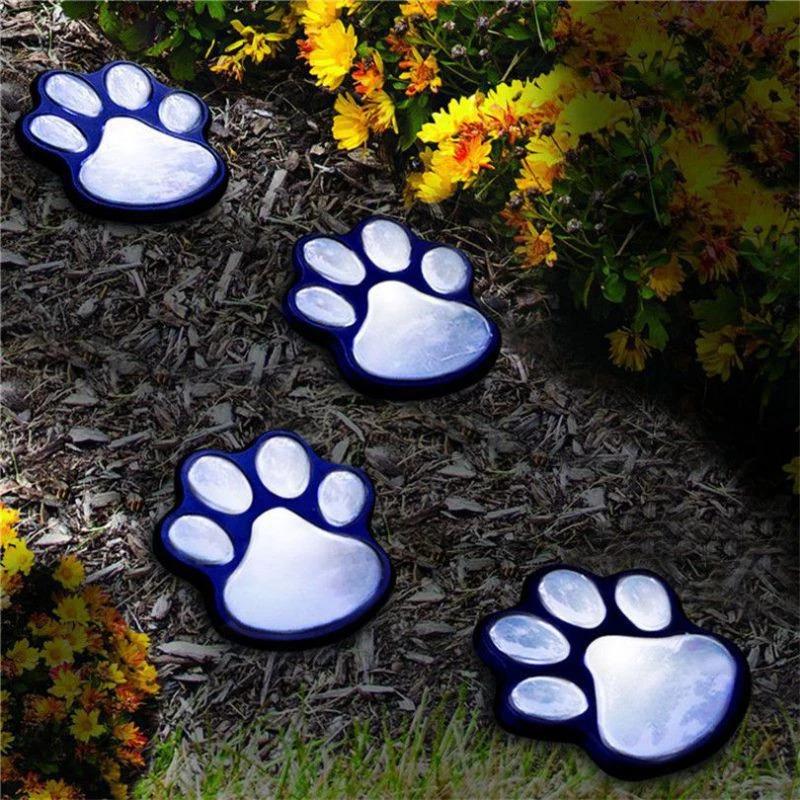 Світильник Solar Paw Print Lights на сонячній батареї 4 шт 1 Світильник Solar Paw Print Lights на сонячній батареї 4 шт