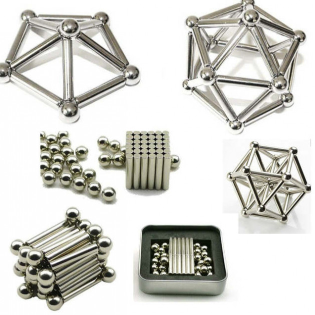 Магнітний конструктор Buckyballs n Buckybars, 64 деталі, магнітна іграшка неокуб, магнітний конструктор - Зображення 3