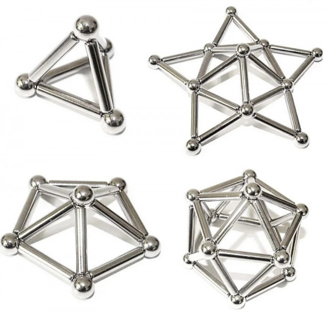 Магнітний конструктор Buckyballs n Buckybars, 64 деталі, магнітна іграшка неокуб, магнітний конструктор - Зображення 4
