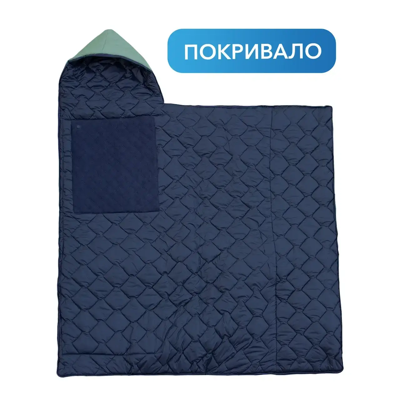 Зимовий спальний мішок з підігрівом USB 215*65, теплий спальник одеяла з підігрівом до -30 зелений - Зображення 3