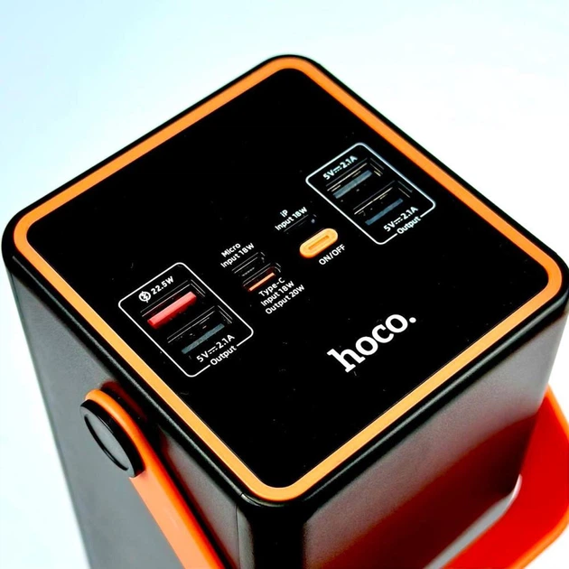 Повербанк з ліхтарем 90000mAh 22.5W Hoco J107 Super 333Wh PD20W 4xUSB/Type-C/MicroUSB - Зображення 6