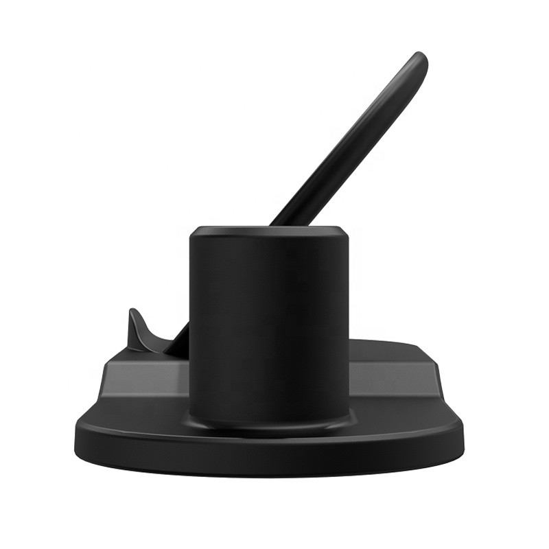 Швидка бездротова зарядка Qi Wireless Fast Charger 3 в 1 для телефону (док станція), чорна - Зображення 4