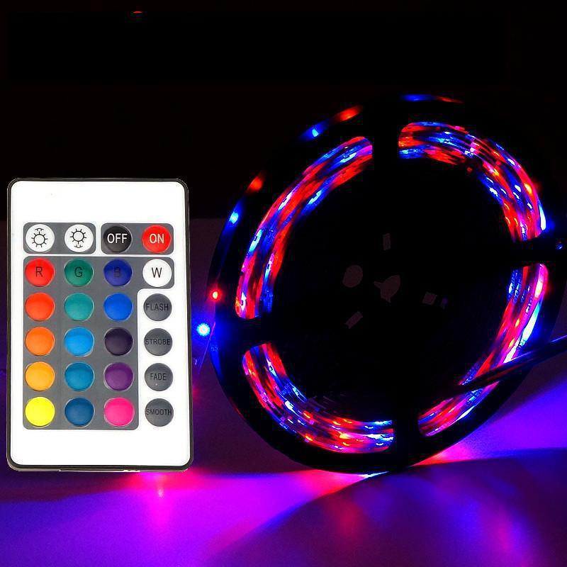 Комплект Світлодіодна стрічка багатобарвна 3528 RGB комплект 5м з пультом 2 Комплект Світлодіодна стрічка багатобарвна 3528 RGB комплект 5м з пультом - Зображення 2
