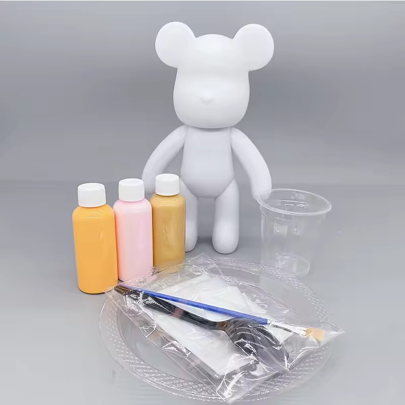 33см Флюїдний ведмедик DIY Creative Fluid Bear з фарбами 3 шт / Набір розмальовка для творчості ведмежа - Зображення 4