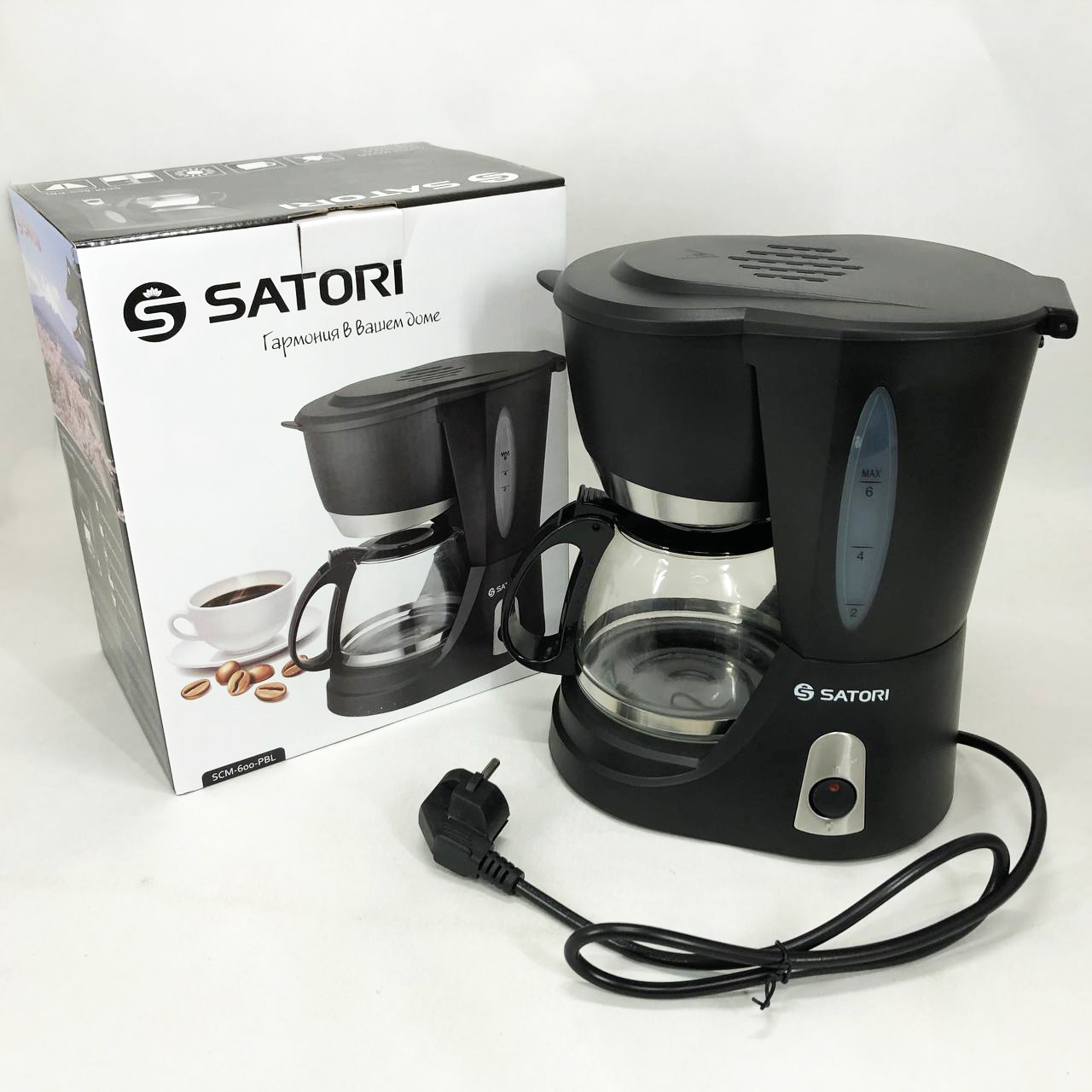Кавоварка крапельна Satori SCM-600-PBL 650 Вт, Маленька кавомашина для дому, Маленька кавомашина - Зображення 7