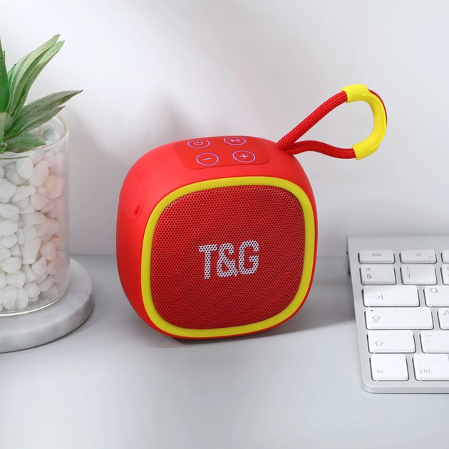 Портативна Bluetooth-колонка TG659 з ремінцем, Гучна блютуз колонка для вечірки. Колір: червоний - Зображення 4