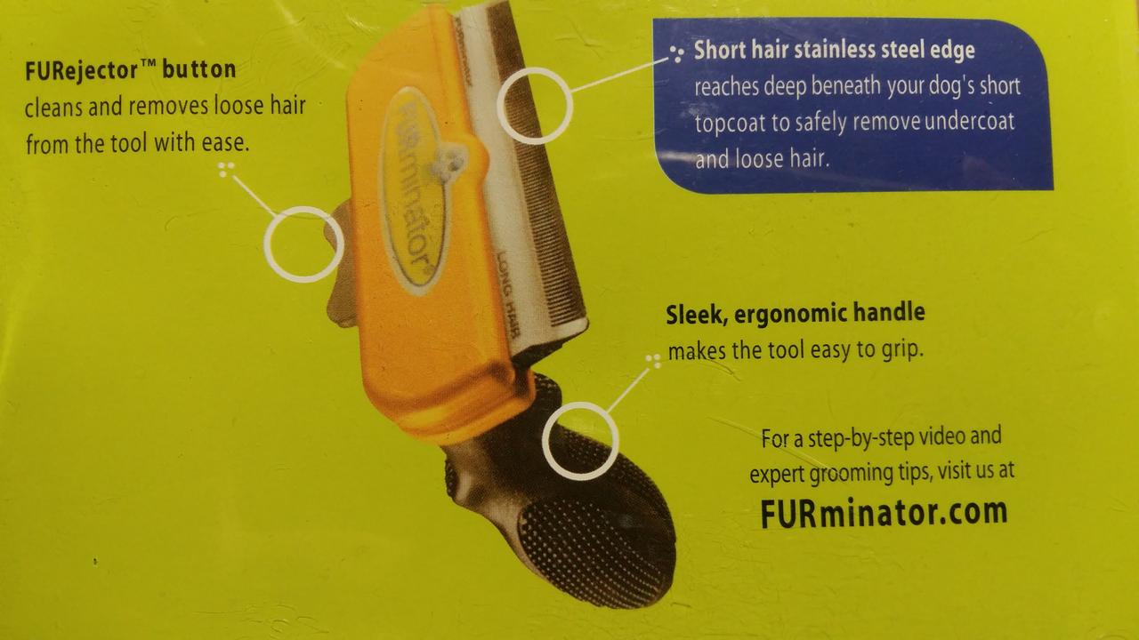 Фурмінатор для довгошерстих собак та кішок з кнопкою Furminator Short Hair Large 10 см - Зображення 5