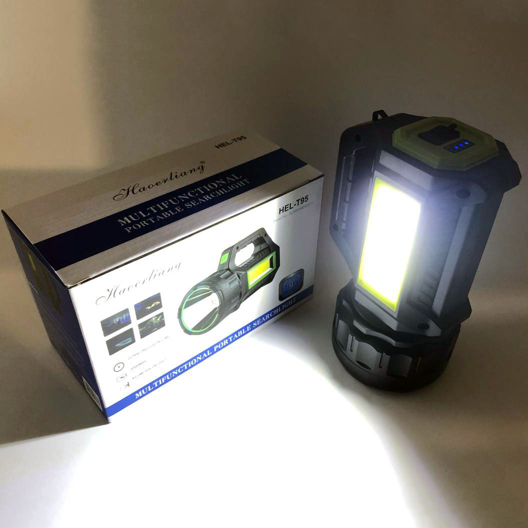 Ліхтар переносний кемпінг T95-LED+COB з функцією PowerBank, повербанк, сонячна батарея - Зображення 3