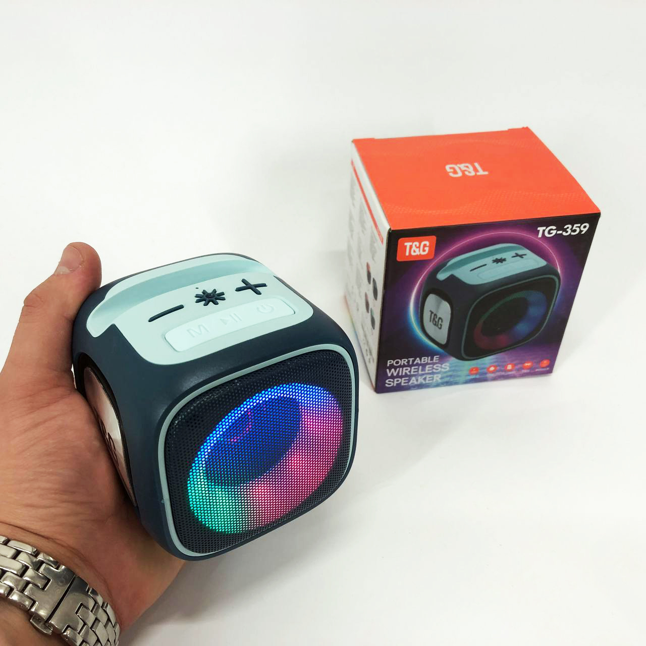 Портативна Bluetooth колонка TG359 7W з підсвічуванням RGB, акумуляторна колонка для музики. Колір: синій 5 Портативна Bluetooth колонка TG359 7W з підсвічуванням RGB, акумуляторна колонка для музики. Колір: синій - Зображення 5