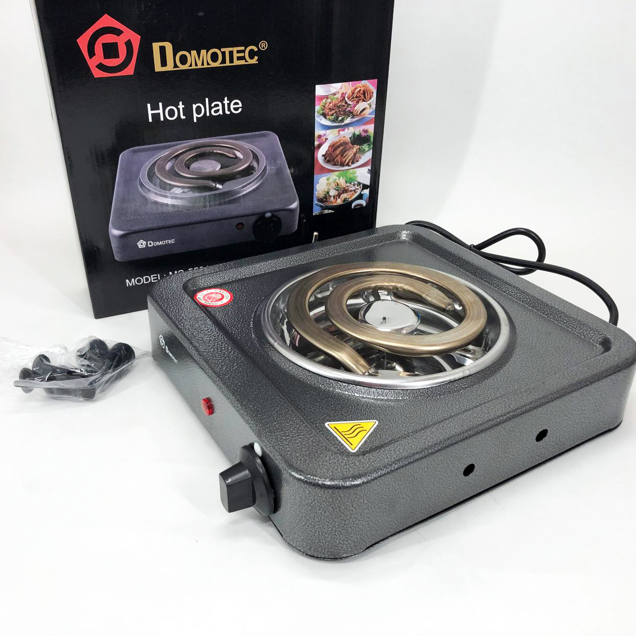 Електроплита Domotec MS-5531, електроплита настільна одноконфоркова, електроплита для дачі. Колір: сірий - Зображення 8