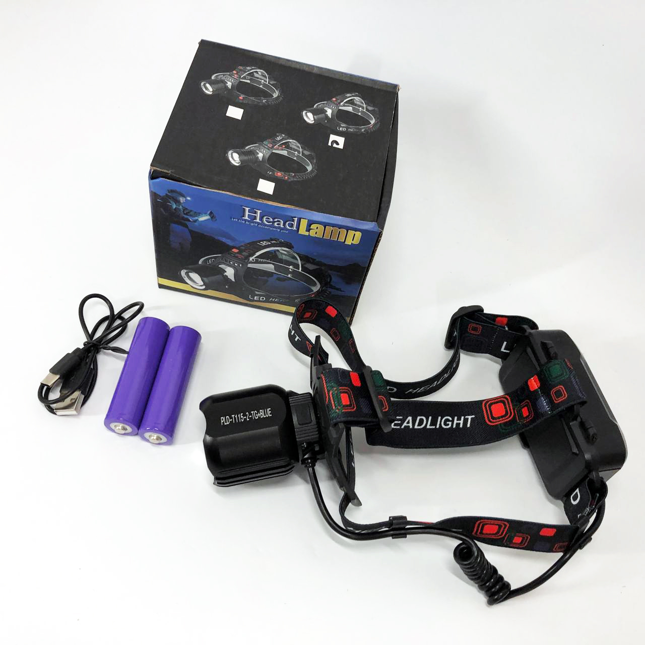 Ліхтар налобний PLD-T115-2PM10-TG (white+blue), Ліхтар акумуляторний для риболовлі, водонепроникний - Зображення 5