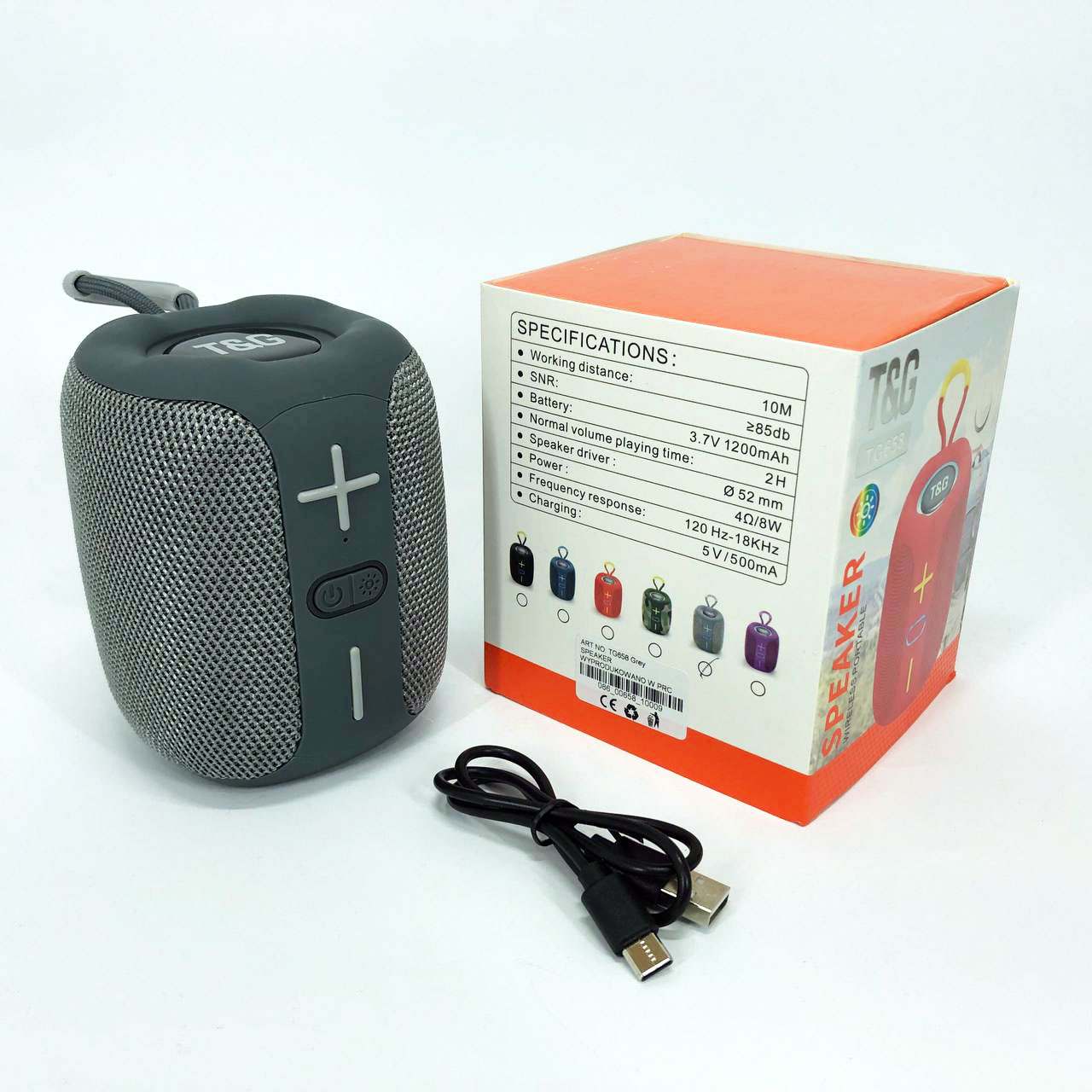 Портативна Bluetooth колонка TG658 8W з RGB підсвічуванням, Музичні колонки для вулиці. Колір: сірий 7 Портативна Bluetooth колонка TG658 8W з RGB підсвічуванням, Музичні колонки для вулиці. Колір: сірий - Зображення 7