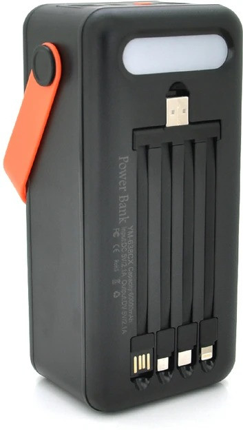 Портативна батарея зовнішня повербанк Power Bank 100000 mAh із сонячною панеллю та ліхтариком YM-638CX - Зображення 5