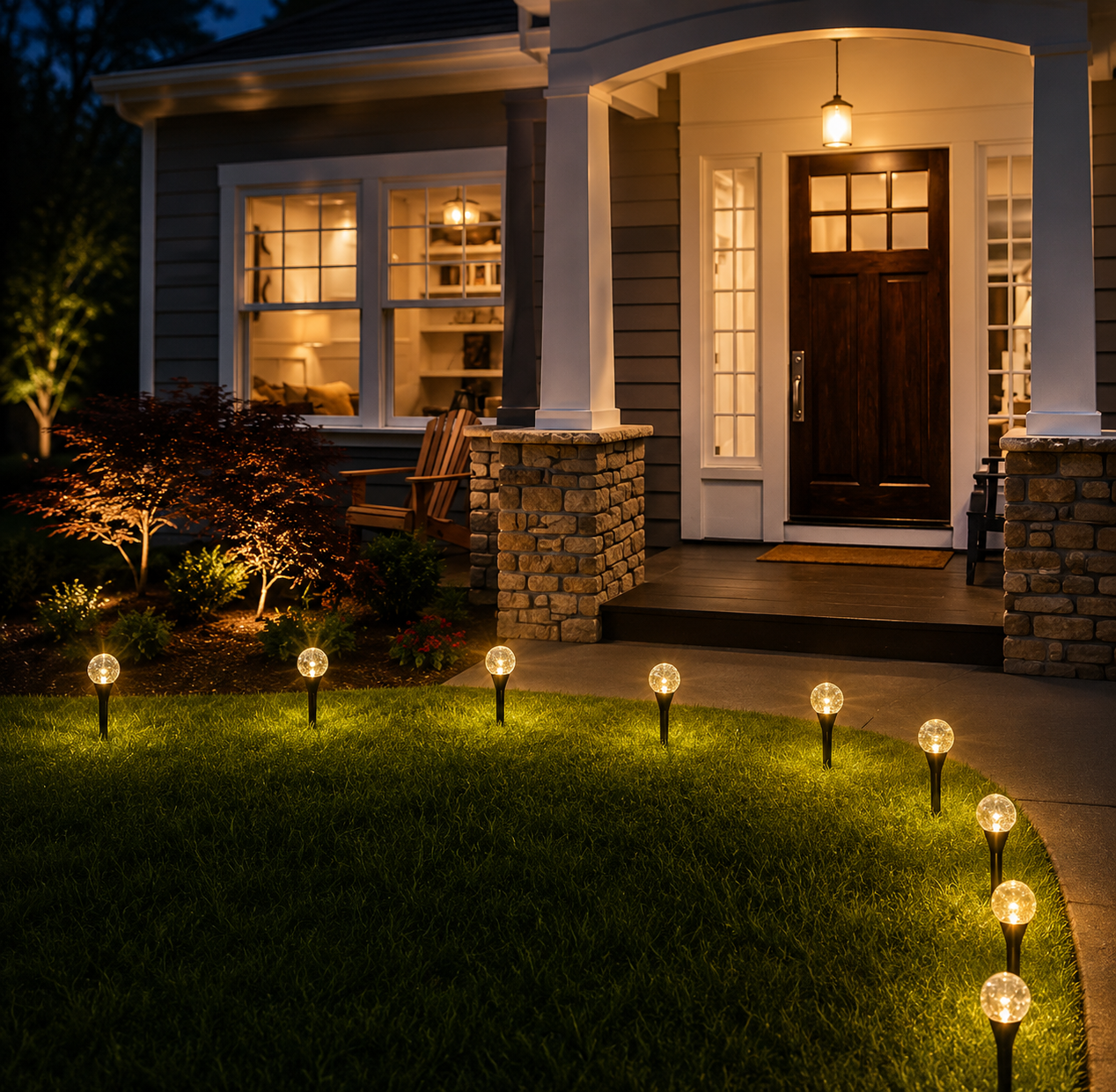 Садовий світильник garden light з сонячною панеллю / Кулясті ліхтарі для саду з бульбашками Solar / Світлодіодна LED-гірлянда для саду - Зображення 5