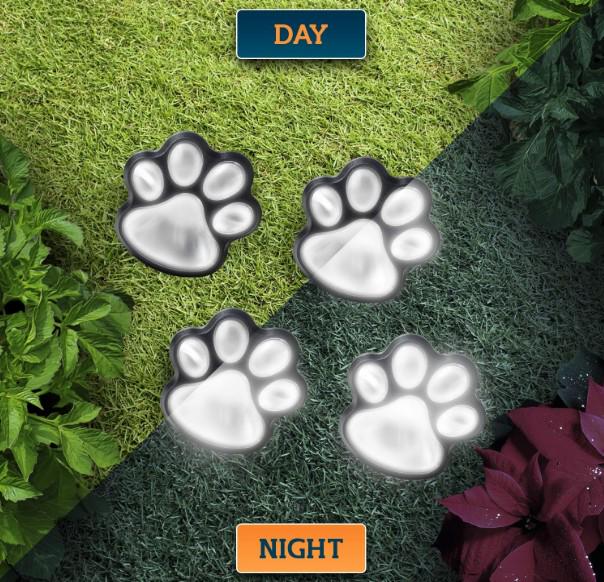 Світильник Solar Paw Print Lights на сонячній батареї 4 шт 6 Світильник Solar Paw Print Lights на сонячній батареї 4 шт - Зображення 6