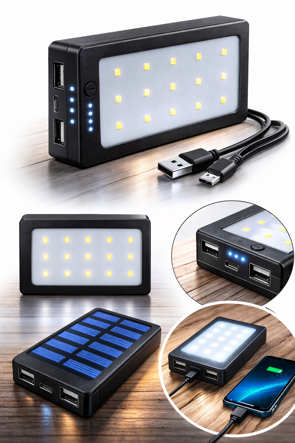 Сонячний Power Bank Solar 30000 mAh / Повербанк Solar 2xUSB з ліхтариком 1 Сонячний Power Bank Solar 30000 mAh / Повербанк Solar 2xUSB з ліхтариком