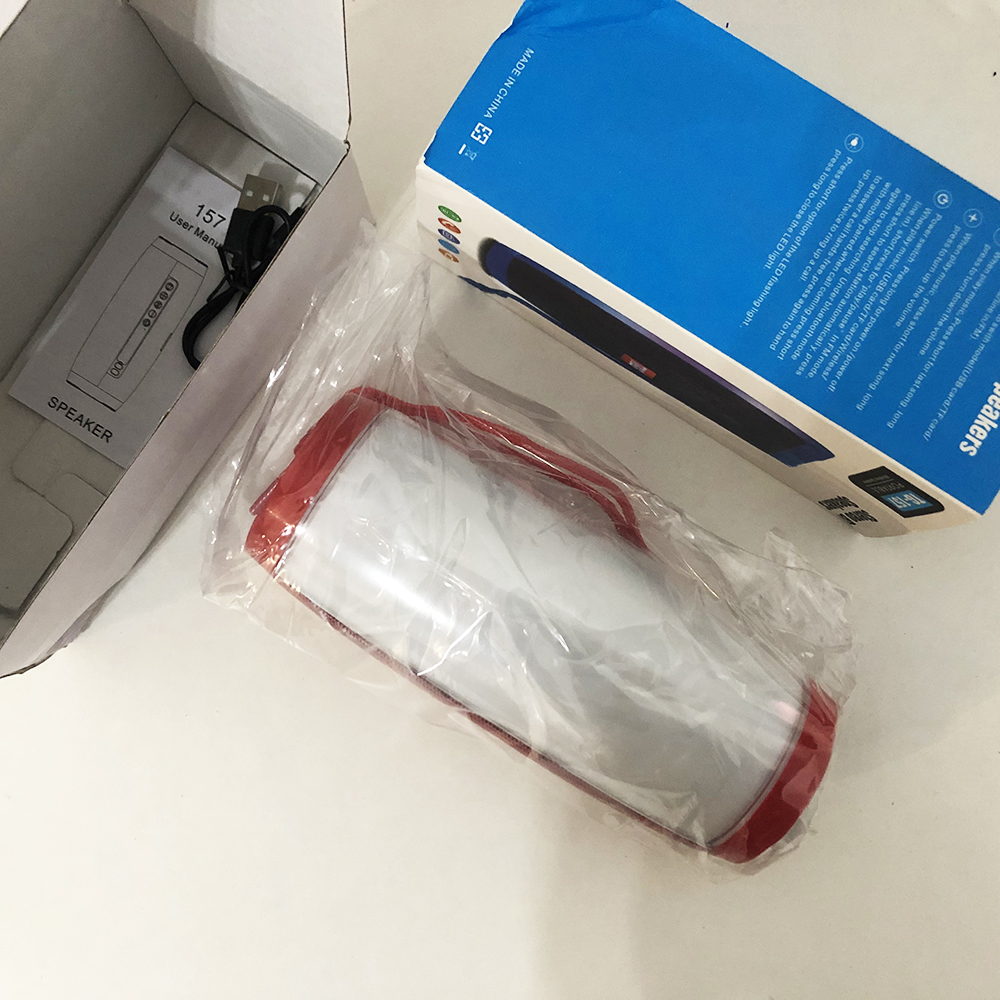 Портативна bluetooth колонка вологостійка TG157 Pulse з різнокольоровою підсвіткою. Колір червоний - Зображення 4