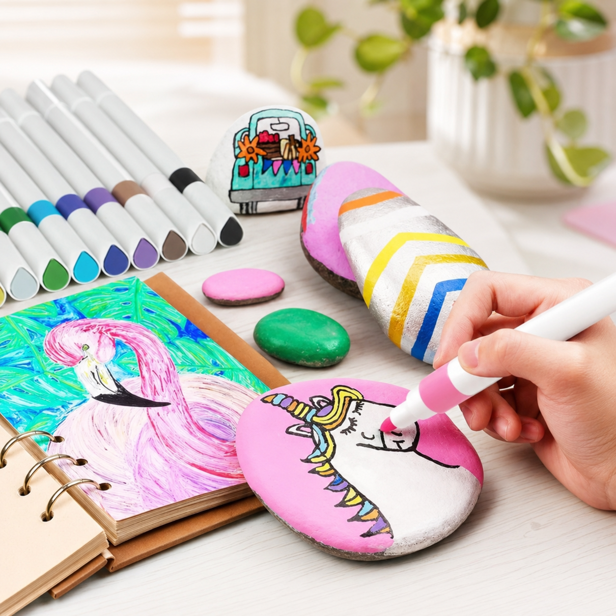 Акварельні маркери 24 Water color pen / Набір маркерів у білому відерці / Художні маркери - Зображення 4