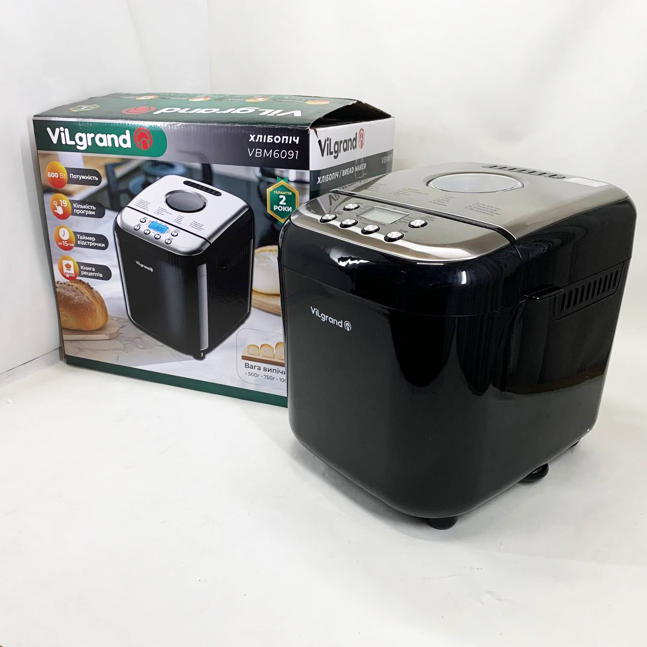 Хлібопічка ViLgrand VBM6091. Колір: чорний - Зображення 4