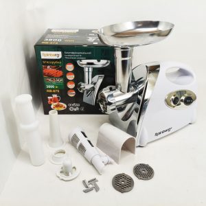 М'ясорубка Rainberg RB-675 3800Вт із соковижималкою, електрична з насадками для шатківниці White