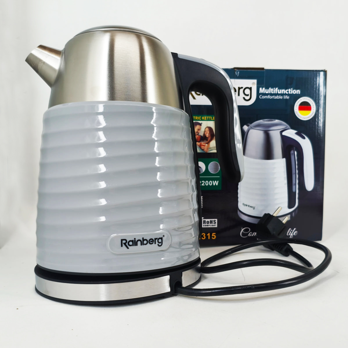 Чайник електричний Rainberg RB-2315 1.8л 2200Вт Gray 1 Чайник електричний Rainberg RB-2315 1.8л 2200Вт Gray
