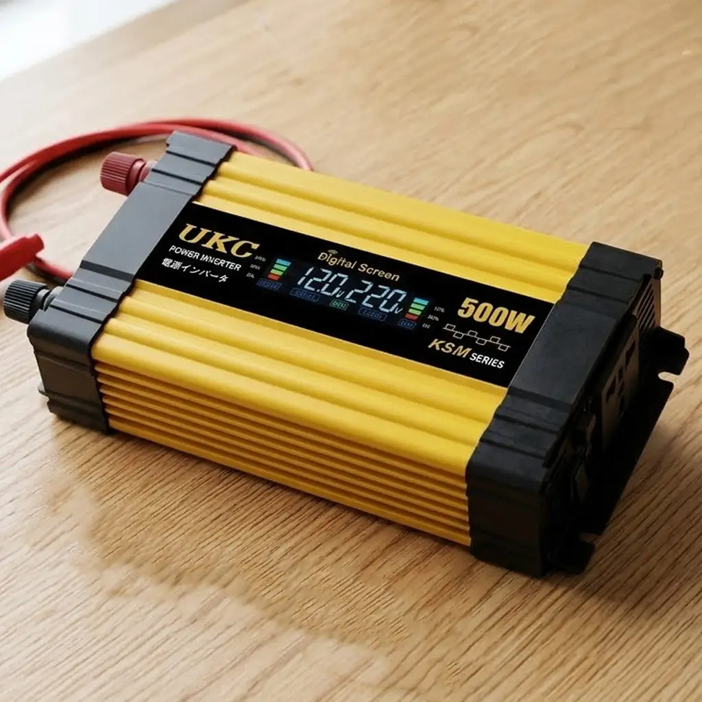 Автомобільний інвертор Жовтий / Перетворювач напруги з 12-220V, 500Вт, 2хUSB - Зображення 3