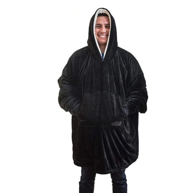 Толстовка плед з капюшоном і рукавами Huggle Hoodie оверсайз Black 2 Толстовка плед з капюшоном і рукавами Huggle Hoodie оверсайз Black - Зображення 2
