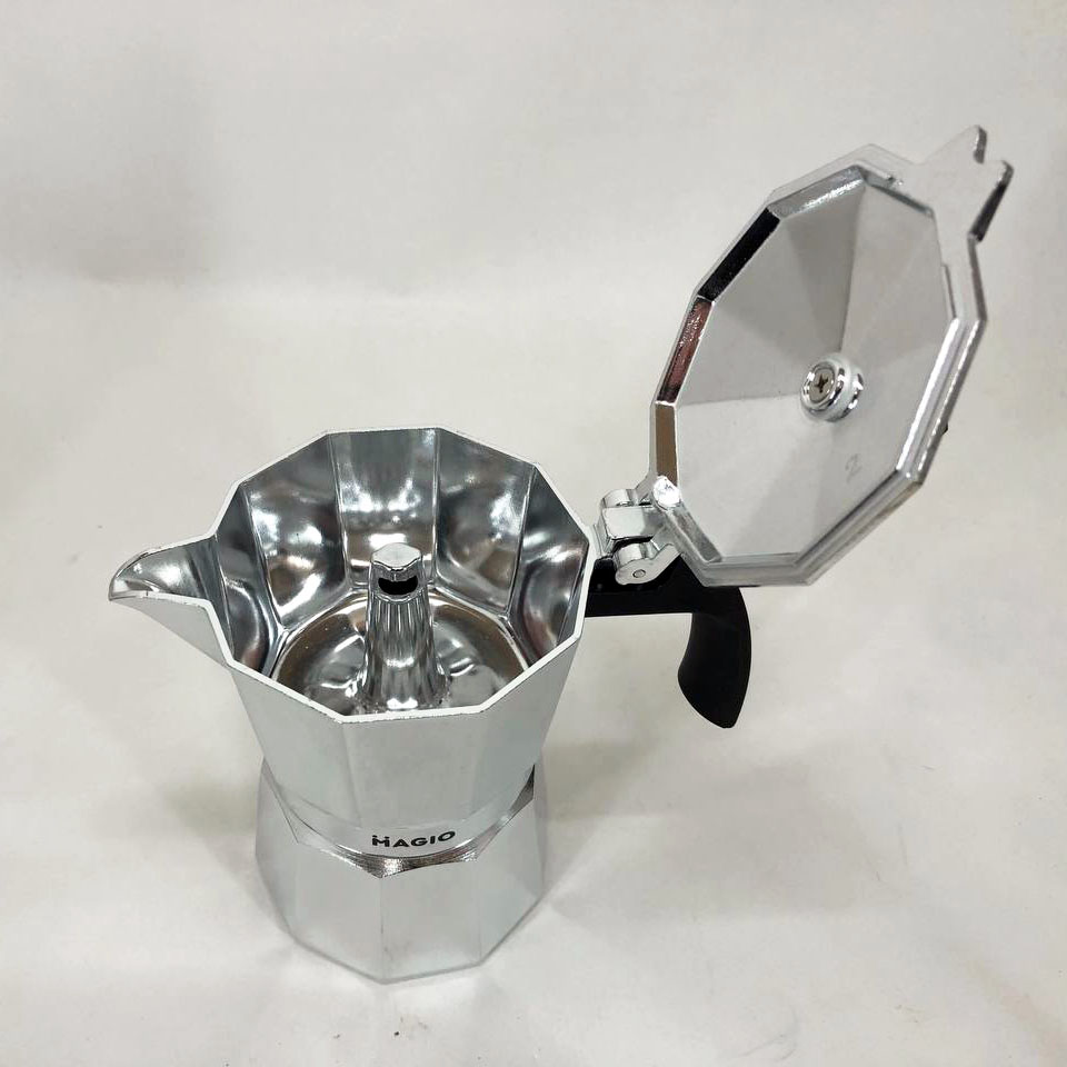 Гейзерна кавоварка Magio MG-1001 150 мл, гейзерна турка для кави, гейзерна кавоварка з нержавіючої сталі 5 Гейзерна кавоварка Magio MG-1001 150 мл, гейзерна турка для кави, гейзерна кавоварка з нержавіючої сталі - Зображення 5