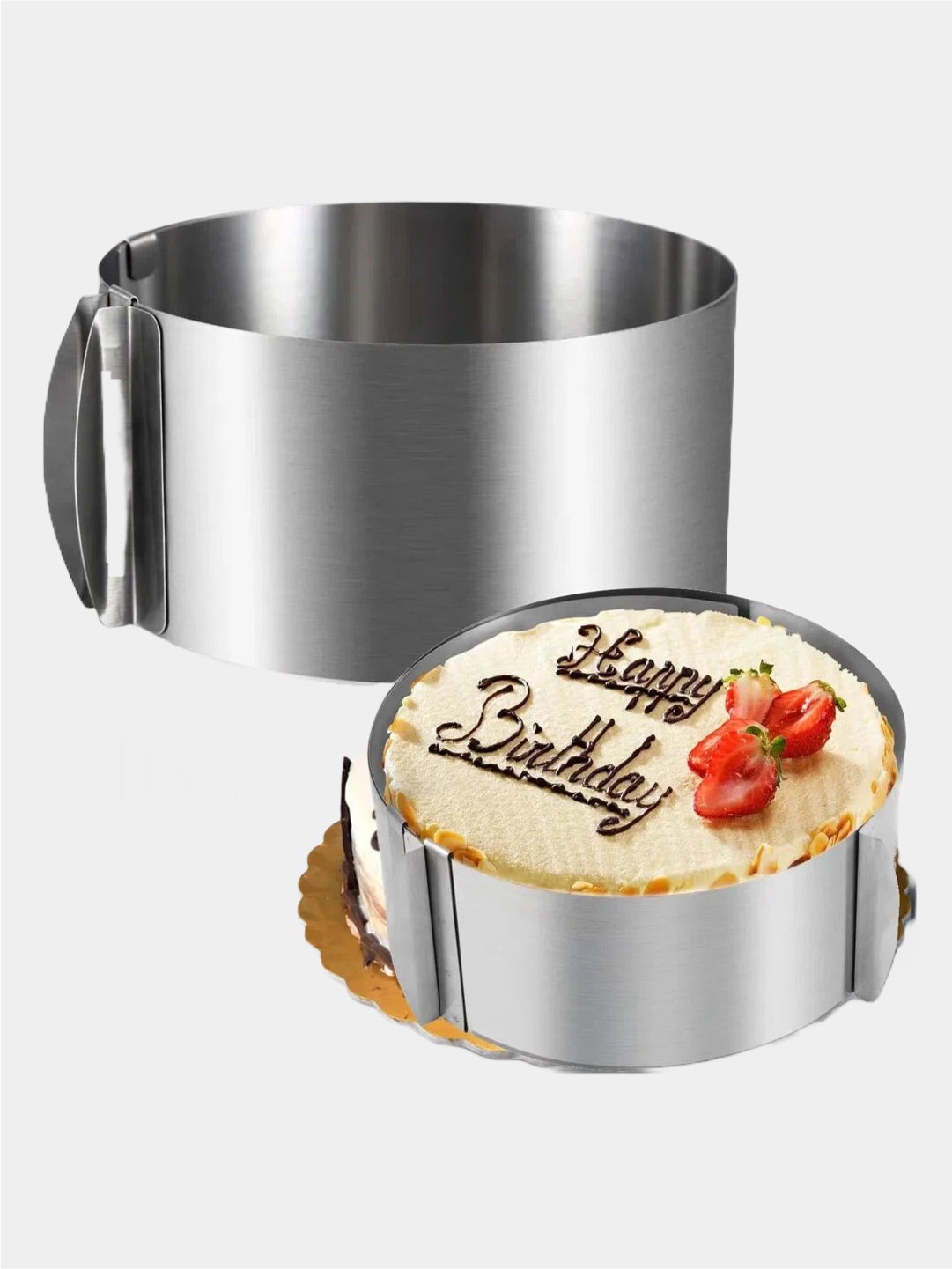 Розсувне кільце для торта Cake Ring 16-30 см форма для випічки - Зображення 5