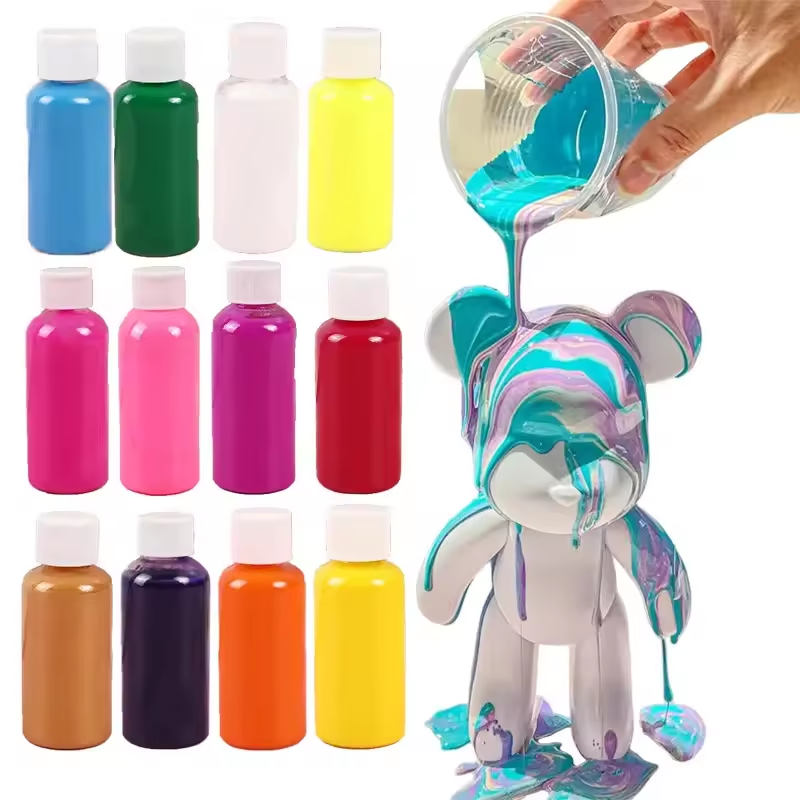 33см Флюїдний ведмедик DIY Creative Fluid Bear з фарбами 3 шт / Набір розмальовка для творчості ведмежа - Зображення 5