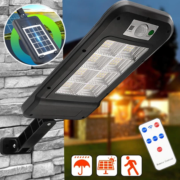 Вуличний ліхтар на стовп Solar sensor light BK-120-8COB-B з датчиком руху та сонячною панеллю - Зображення 5