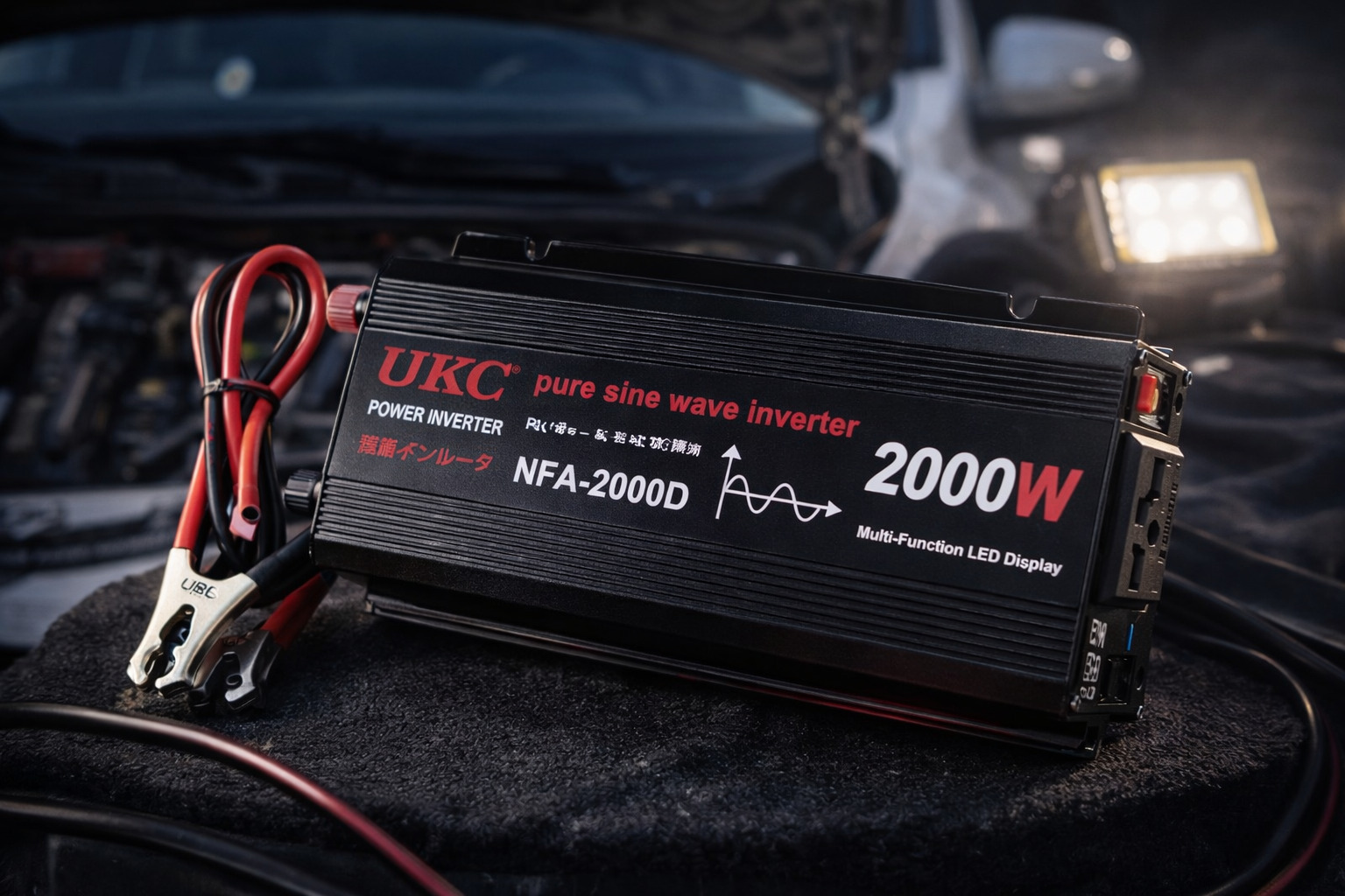 Інвертор UKC NFA-2000D 2000 Вт (12 В → 220 В) – чистий синус, автомобільний перетворювач напруги 2 Інвертор UKC NFA-2000D 2000 Вт (12 В → 220 В) – чистий синус, автомобільний перетворювач напруги - Зображення 2