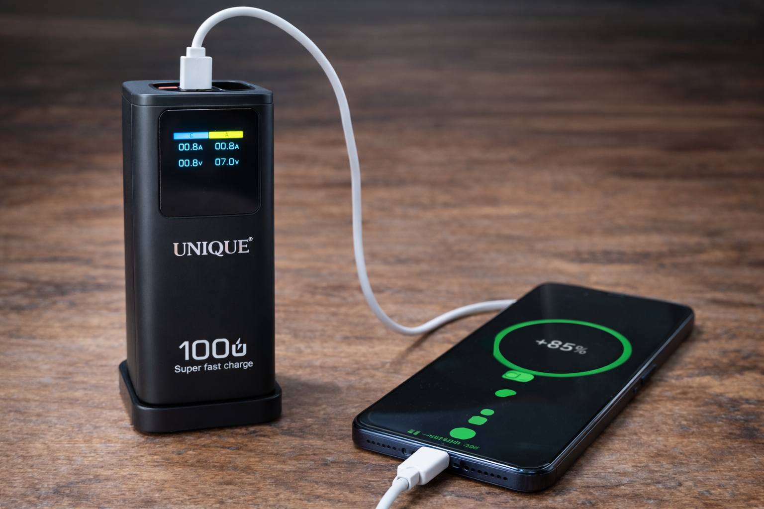 Портативна батарея UNIQUE 60000mah Power Bank швидка зарядка LED-дисплей 2 Портативна батарея UNIQUE 60000mah Power Bank швидка зарядка LED-дисплей - Зображення 2