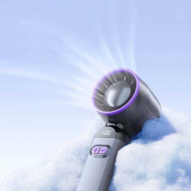 Вентилятор портативний настільний ручний Handheld fan LY-937 із вбудованим акумулятором та з цифровим дисплеєм, 5 швидкостей - Зображення 3