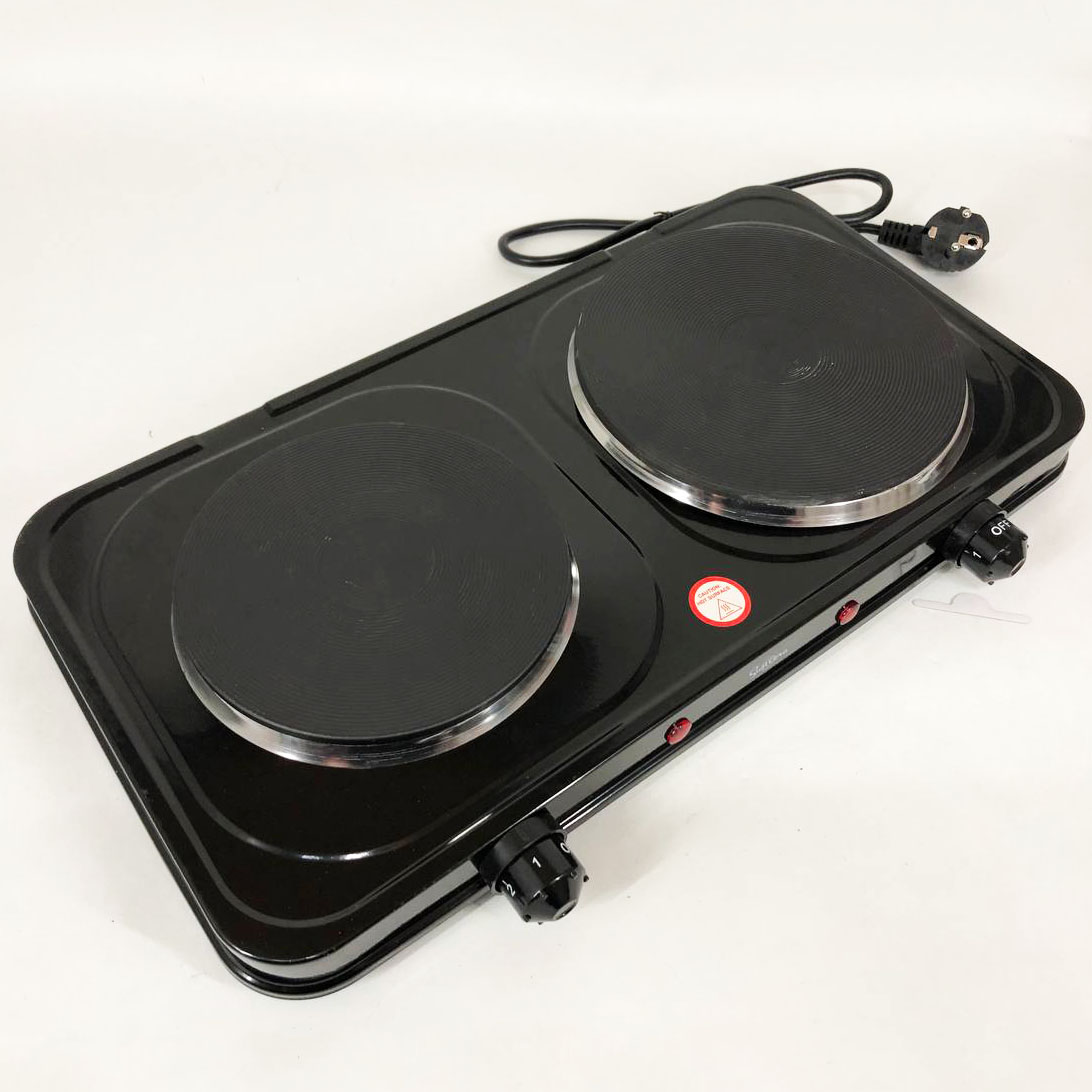 Плитка настільна електрична Suntera DP-1935B, 2500 W, 2 конфорки різного діаметру Black - Зображення 4