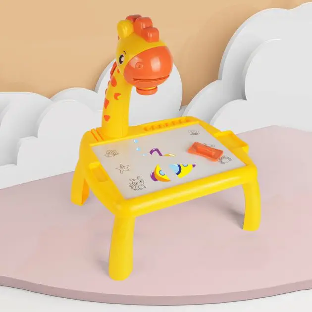 Жовтий Дитячий стіл проектор для малювання з підсвічуванням Projector Painting 24 Деталі - Зображення 5