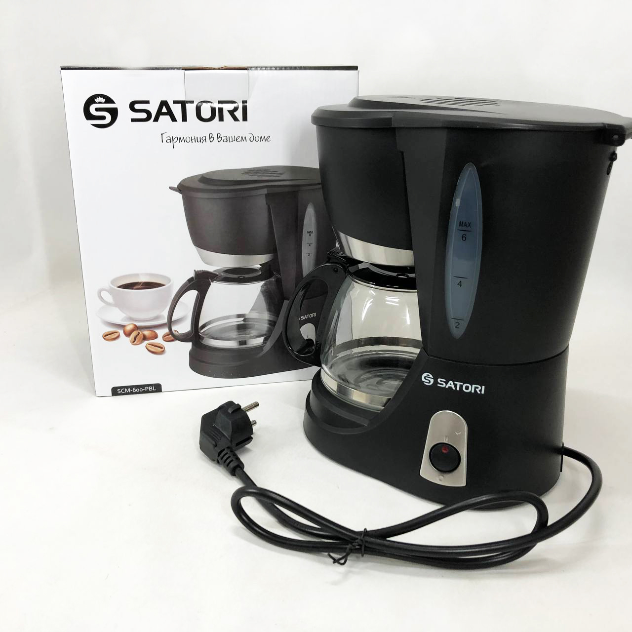 Кавоварка крапельна Satori SCM-600-PBL 650 Вт, Маленька кавомашина для дому, Маленька кавомашина - Зображення 8