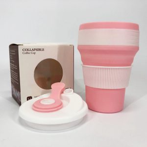 Кружка туристична (складна/силіконова), кружка похідна силіконова складана Pink