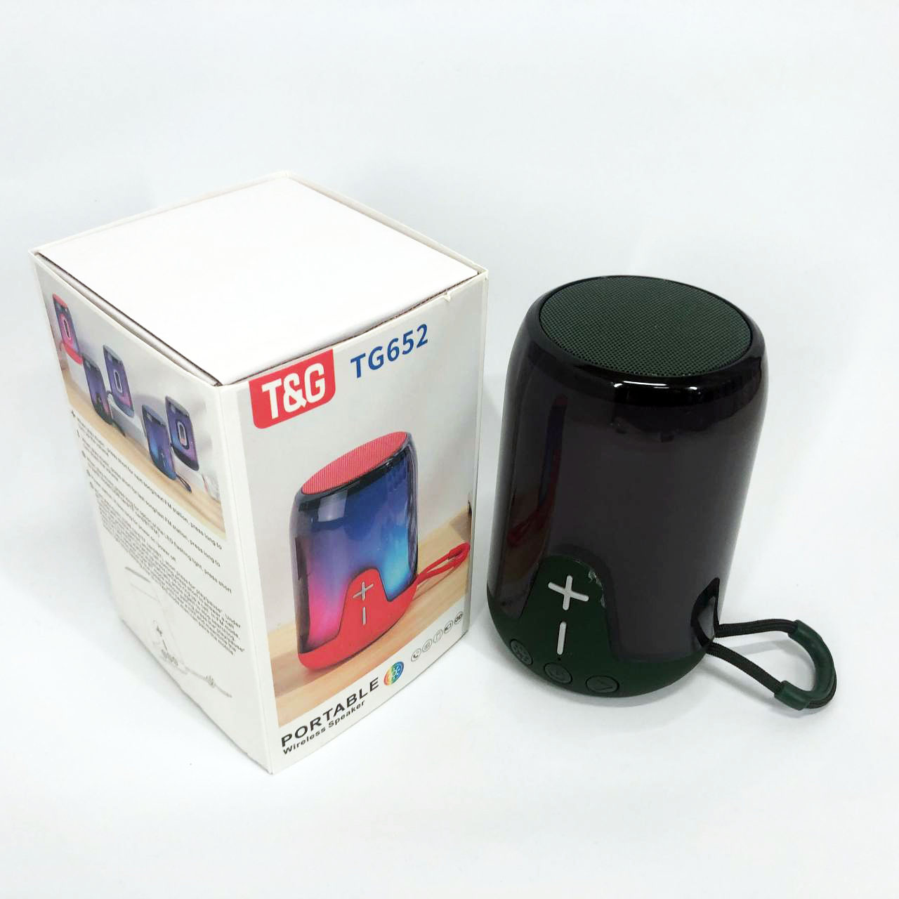Портативна колонка TG652 5W з RGB підсвічуванням та ремінцем, колонка з акумулятором блютуз. Колір: зелений - Зображення 8