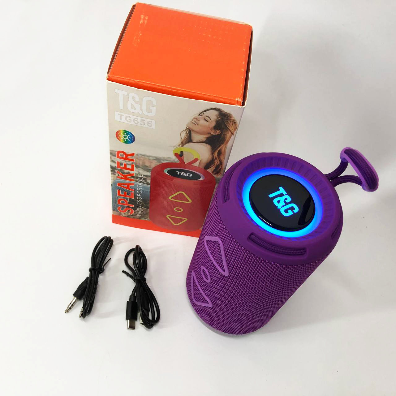 Bluetooth колонка портативна TG656 FM-радіо, потужна переносна акустична колонка. Колір: фіолетовий - Зображення 3