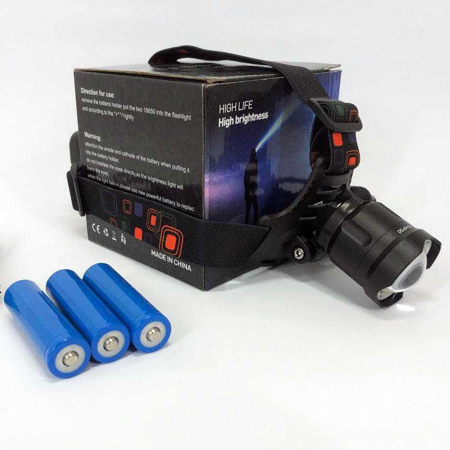 Ліхтар налобний X-Balong XQ-219-HP50 акумуляторний LED zoom з функцією Power Bank 3 режими роботи 7 Ліхтар налобний X-Balong XQ-219-HP50 акумуляторний LED zoom з функцією Power Bank 3 режими роботи - Зображення 7