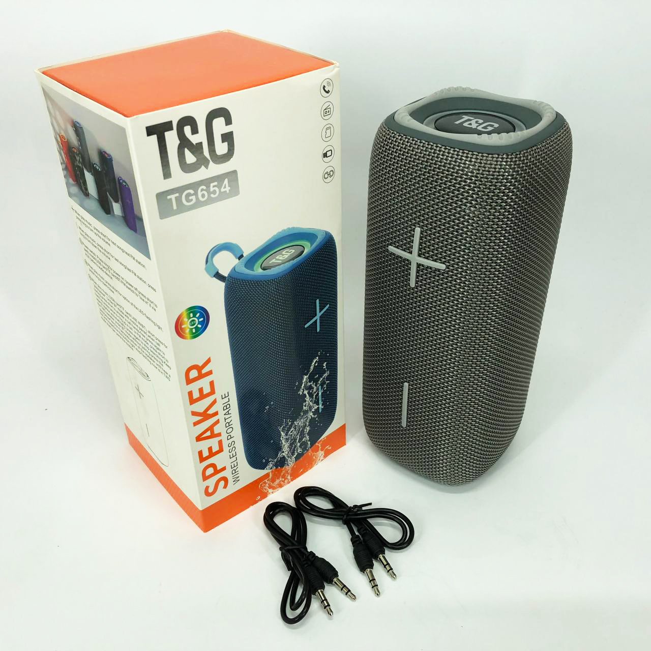 Портативна колонка Bluetooth TG654 8W з підсвічуванням, Бездротова колонка портативна потужна. Колір: сірий - Зображення 6