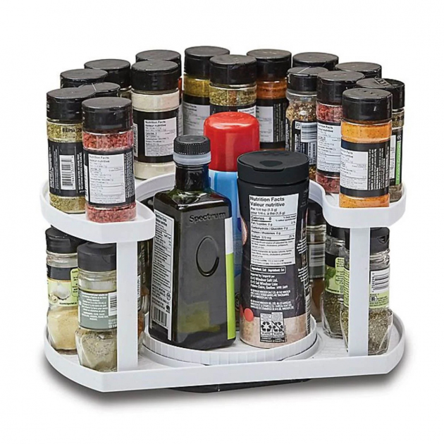 Спецівниця Spice Spinner Two-Tiered Spice Organizer, Поворотна підставка для спецій, Карусель для спецій - Зображення 4