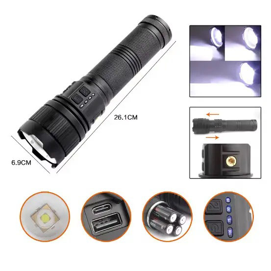 Ліхтар CB-G400 WHITE LASER LED PM60-TG, Сильний ліхтарик, Ліхтар ручний тактичний - Зображення 5