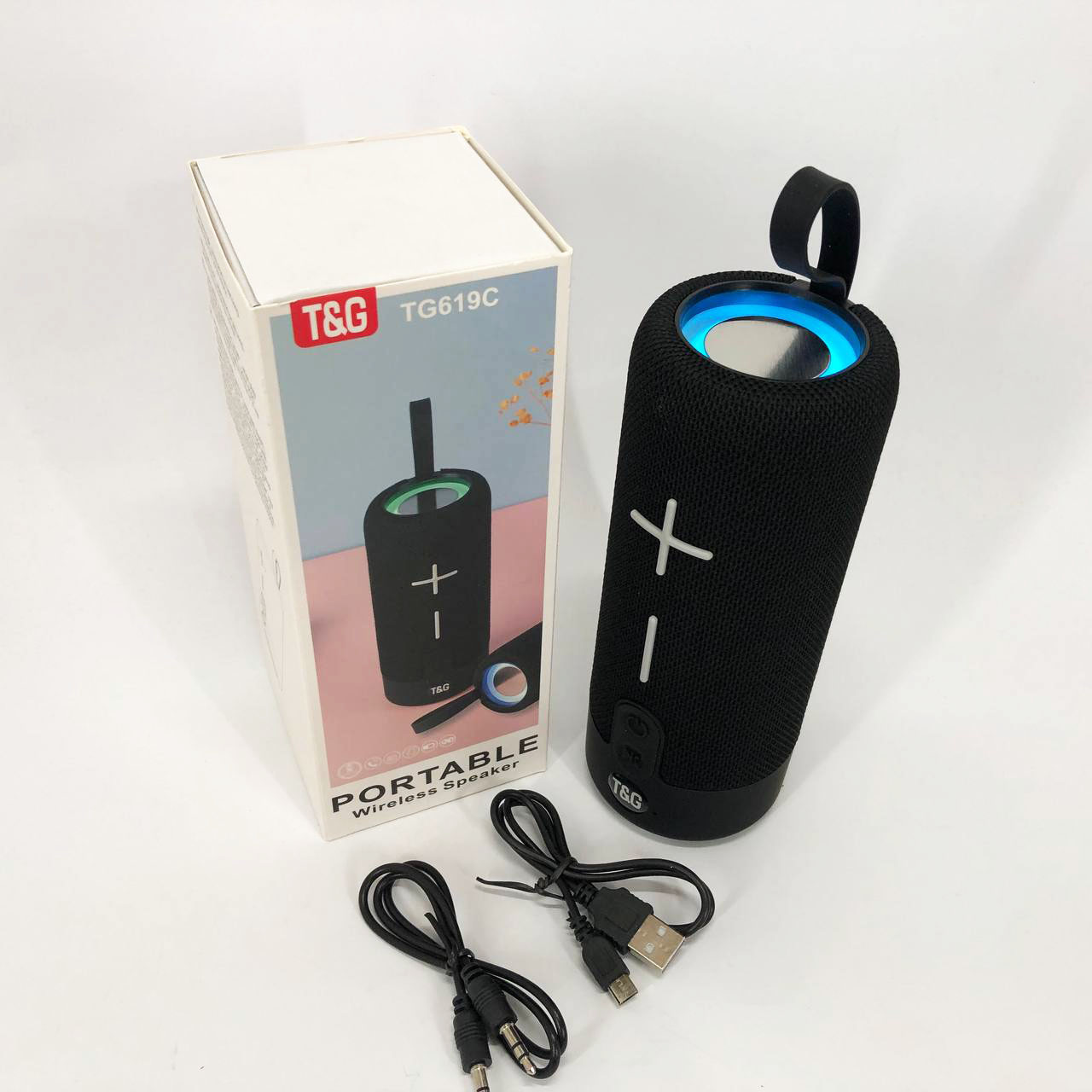 Портативна Bluetooth колонка TG619C FM-радіо USB/TF з ремінцем, Колонка для музики. Колір: чорний - Зображення 8