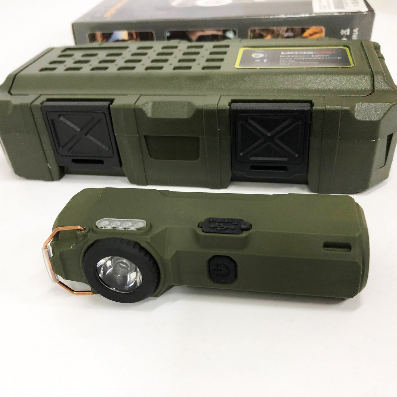 Ліхтарик-запальничка армійська MULTIFUNCTIONAL D51-COB, Запальничка на подарунок в упаковці. Колір: зелений - Зображення 8