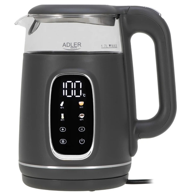 Чайник Adler AD 1305 із регулюванням температури 1.7Л 2200Вт Gray - Зображення 3
